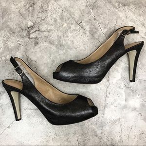 Ron White {Vero Cuoio} black shimmer heels
